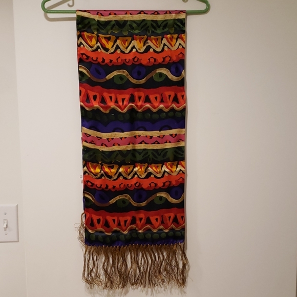 Colorful 100% Silk Scarf - Picture 5 of 7